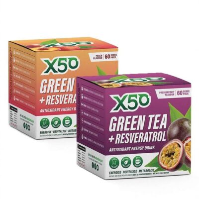 Green Tea X50 Twin Pack Mango/Green Tea X50 60 Serves Natural